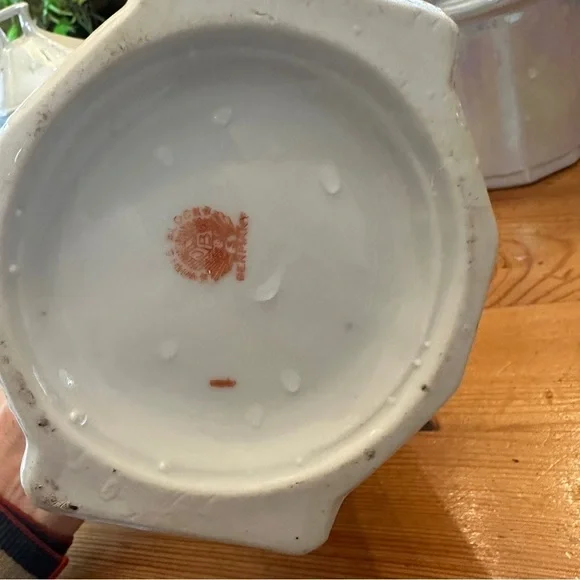 Vintage White Lusterware Germany Canister Set of Three Rice Tea Coffee - Picture 9 of 13